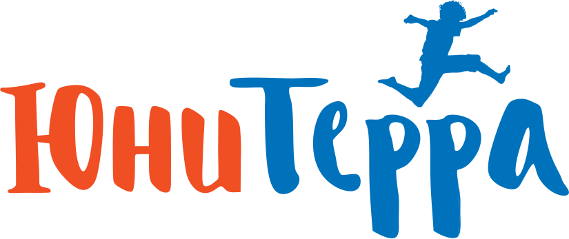 ЮниТерра логотип компании ЮниТерра лабиринты, батуты, мягкие комнаты